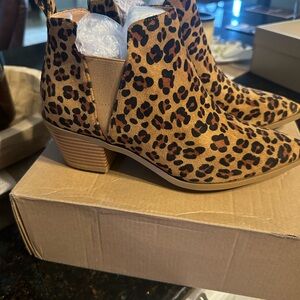 Leopard Print Ankle Boots